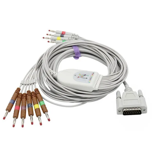 IEC Banana 10 pinli Edan EKG uyğun kabel