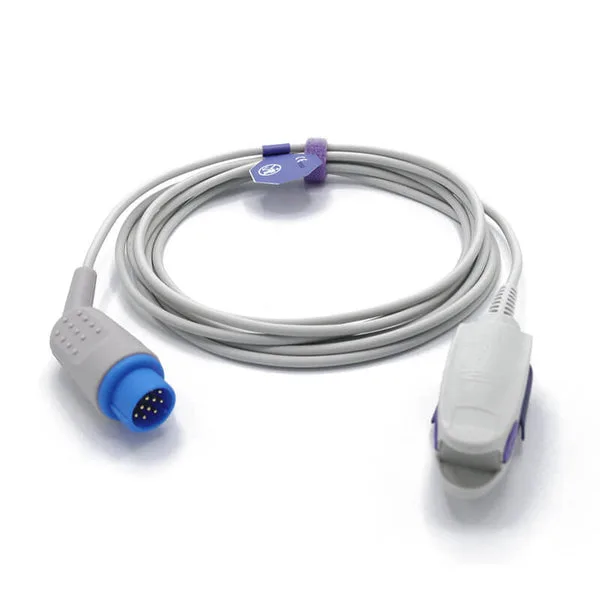 Uyğun Biolight SpO2 Sensor Yetkin Barmaq Klipi 9.8 fut 12 Pin Konnektoru
