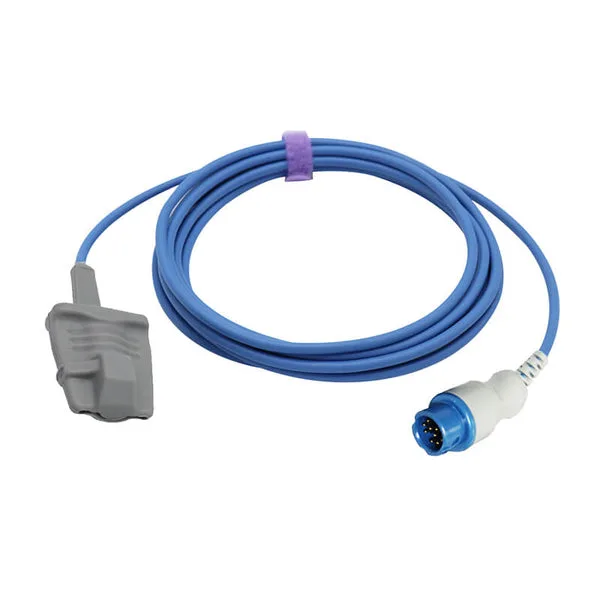 Uyğun Philips M1190A Spo2 Sensor Yetkin Yumşaq 9.8 fut 12 Pin Konnektoru