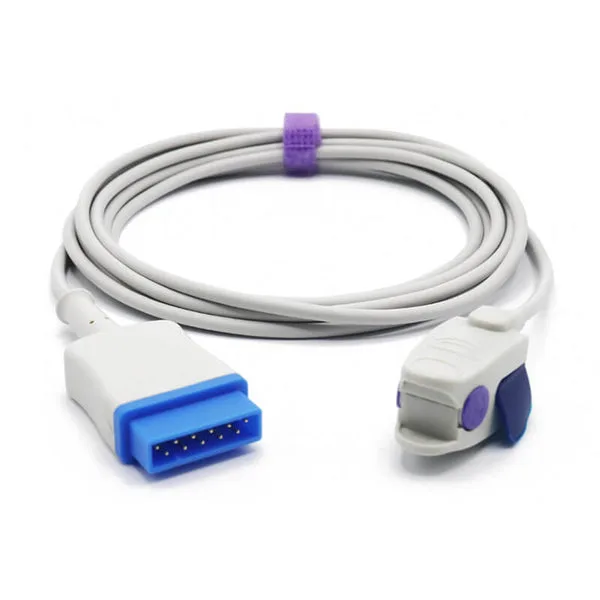Uyğun GE Datex Ohmeda Spo2 Sensor Uşaq Klipi 9.8 fut 11 Pin Konnektoru