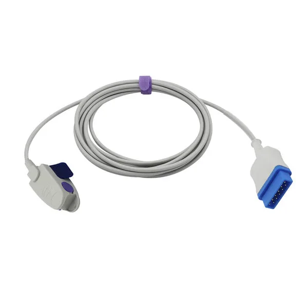 Uyğun GE Marquette Spo2 Sensor Nellcor OxiMax Texnologiyası Uşaq Klipi 9.8 fut 11 Pin Konnektoru