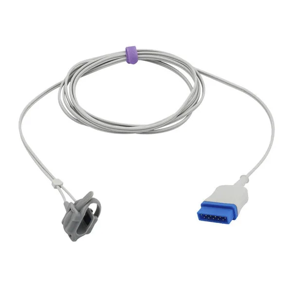 Uyğun GE Marquette Spo2 Sensor Nellcor OxiMax Texnologiyası Yenidoğulmuşlar üçün Sarğı 9.8 fut 11 Pin Konnektoru