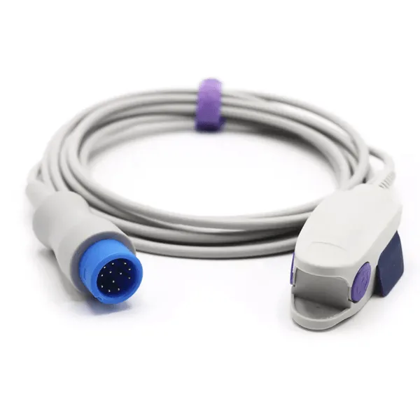 Uyğun Philips Spo2 Sensor Yetkin Barmaq Klipi 9.8 fut 12 Pin Konnektoru