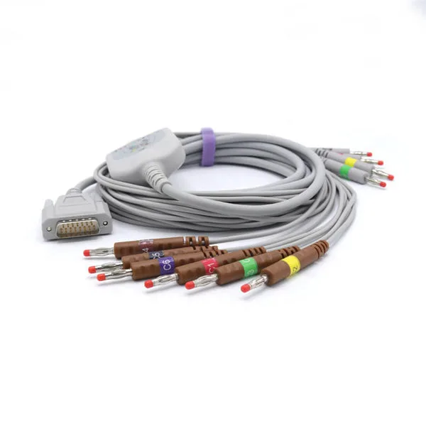 Uyğun Nihon Kohden EKQ Kabeli BJ-902D 10 Qurğuşun IEC Banana 4.0mm Avropa Standart Konnektoru 2
