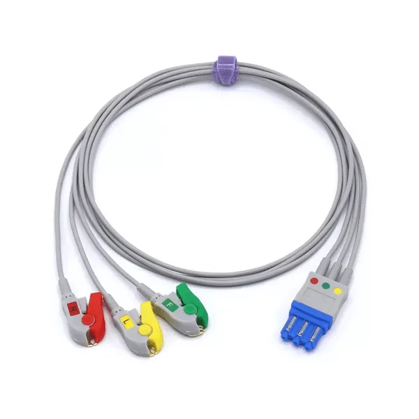 Compatible Philips M1672A ECG 3 Lead Wires IEC European Standard Pinch/Grabber
