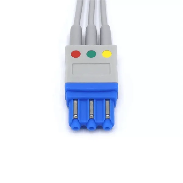 Uyğun Philips M1672A ECG 3 Qurğuşun telləri IEC Avropa Standartı Çimdik/Grabber 2