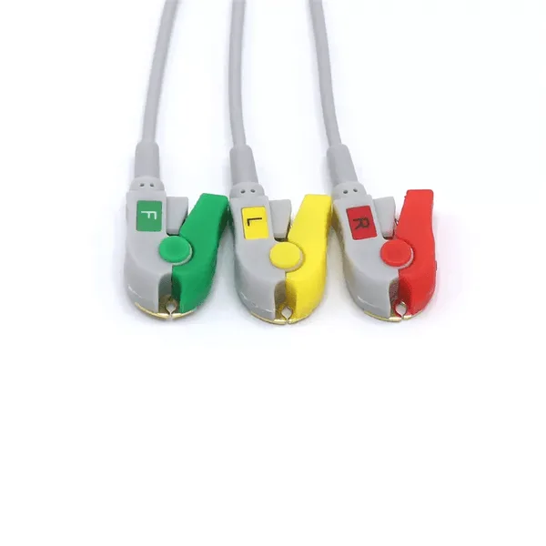 Uyğun Philips M1672A ECG 3 Qurğuşun telləri IEC Avropa Standartı Çimdik/Grabber 3