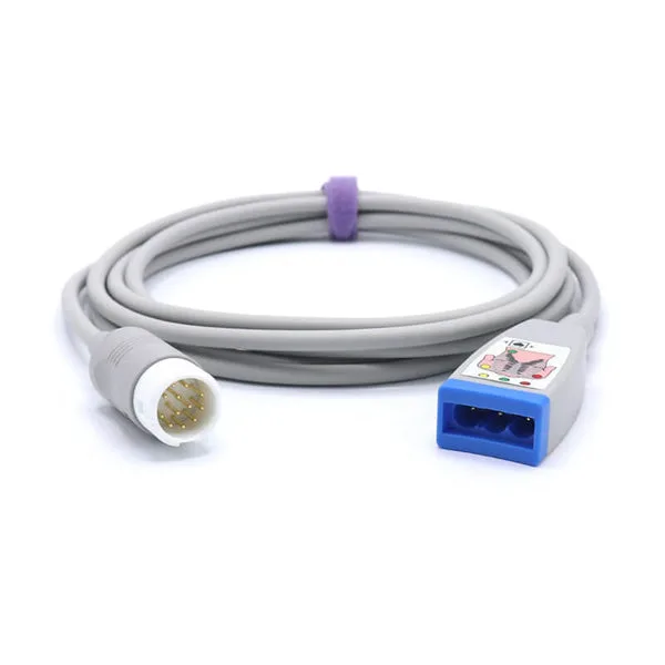 Compatible Philips ECG trunk cable M1669A 3 12Pin connector IEC