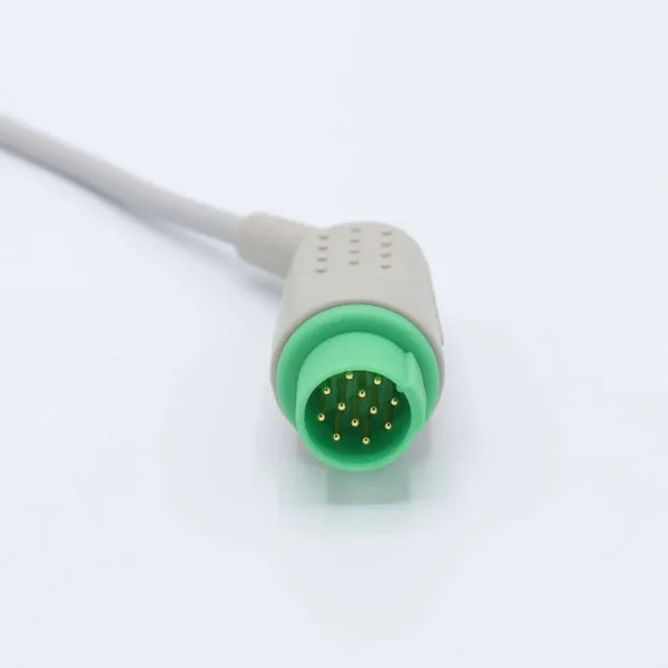 Compatible Biolight ECG Cable 3 Lead Wires IEC 12 Pin Pinch/Grabber Connector 2