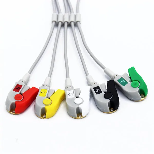 Совместимый кабель ЭКГ для мониторинга Medtronic-Physio, 5-точечный разъем IEC Pinch/Grabber 3
